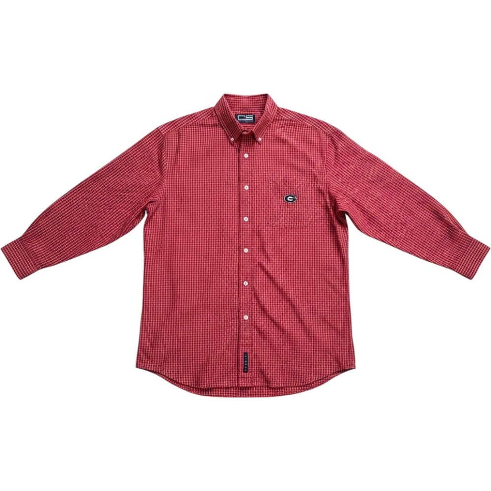 Crable Sportswear Georgia Bulldogs Red Check Button Down Shirt Mens XL NCAA